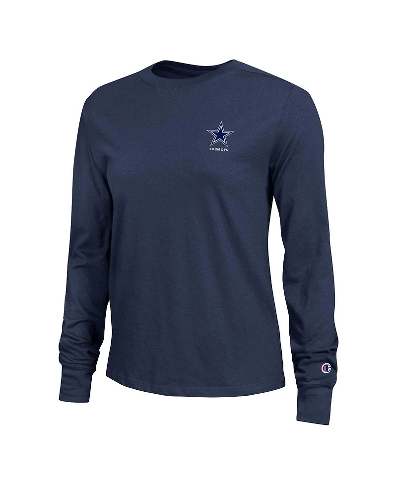 Champion Women's Navy Dallas Cowboys Core Long-Sleeve T-Shirt
