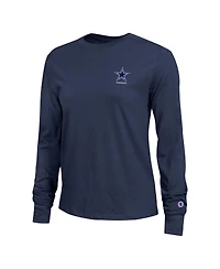 Champion Women's Navy Dallas Cowboys Core Long-Sleeve T-Shirt