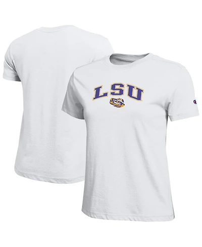 Champion Women's White Lsu Tigers Arched Over Logo T-Shirt