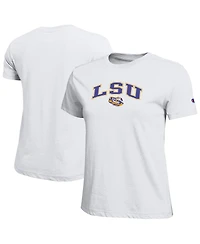 Champion Women's White Lsu Tigers Arched Over Logo T-Shirt
