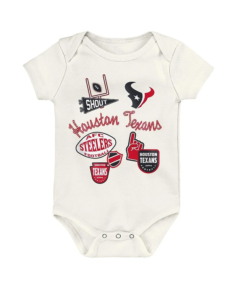 Outerstuff Boys and Girls 3 Piece Houston Texans Littlest Player Bodysuit Set