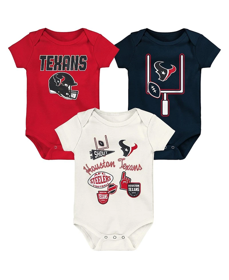 Outerstuff Boys and Girls 3 Piece Houston Texans Littlest Player Bodysuit Set