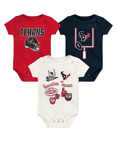 Outerstuff Boys and Girls 3 Piece Houston Texans Littlest Player Bodysuit Set