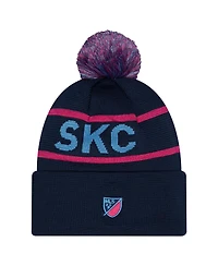 New Era Men's Navy Sporting Kansas City 2026 Jersey Hook Cuffed Pom Knit Hat