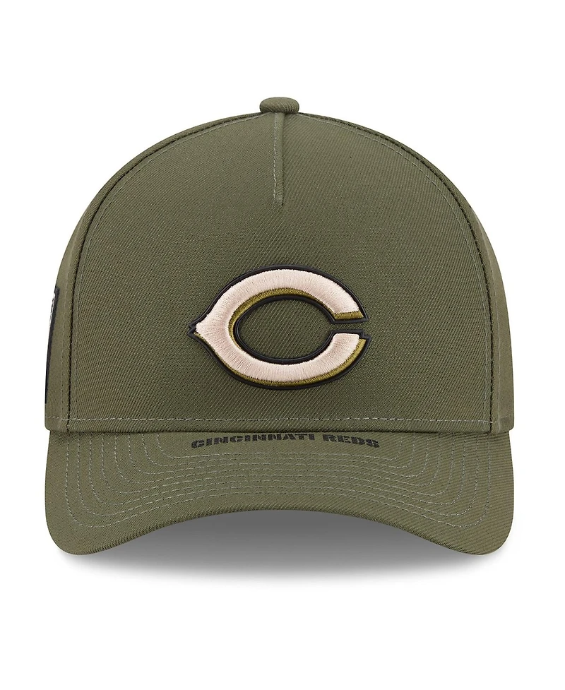 New Era Big Boys and Girls Olive Cincinnati Reds 2026 Armed Forces Day 9FORTY M-Crown Adjustable Hat