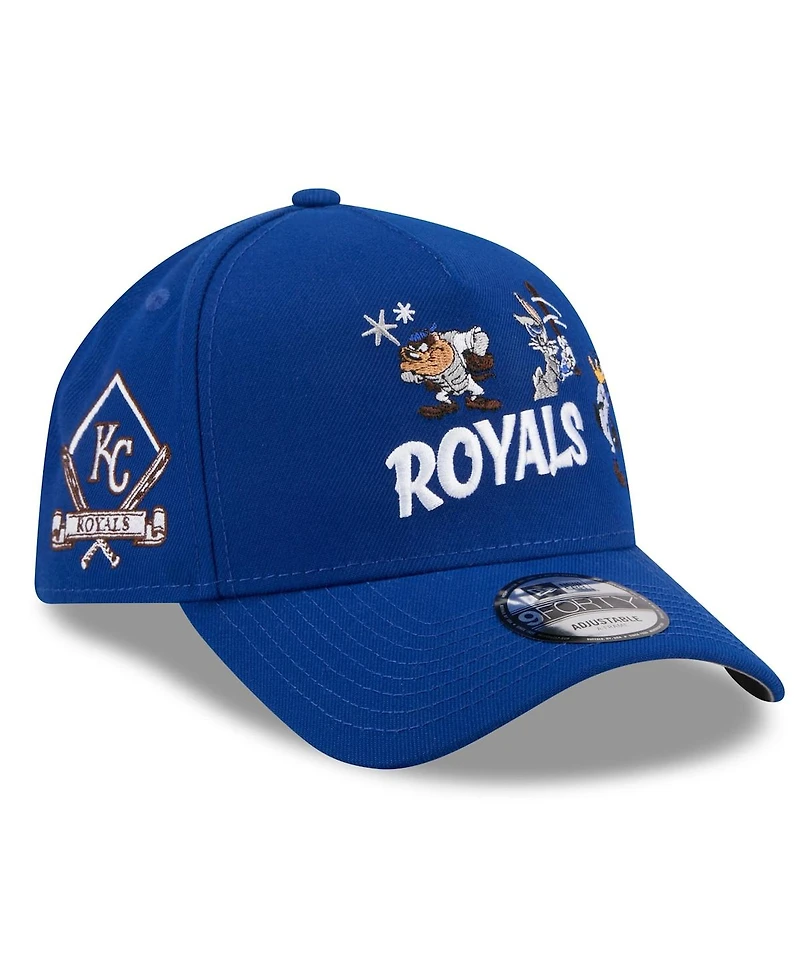 New Era Big Boys and Girls Royal Kansas City Royals Looney Tunes A-Frame 9FORTY Adjustable Hat