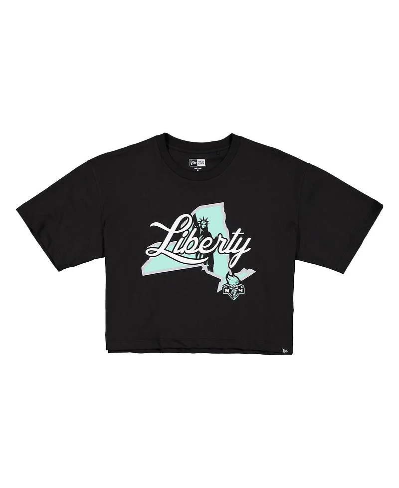 New Era Women's Black York Liberty 2026 Wnba Draft Hometown Boxy T-Shirt