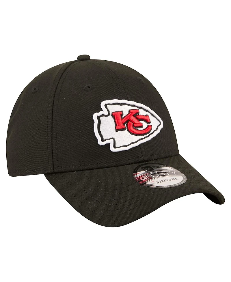 New Era Men's Black Kansas City Chiefs Core Team 9FORTY Adjustable Hat