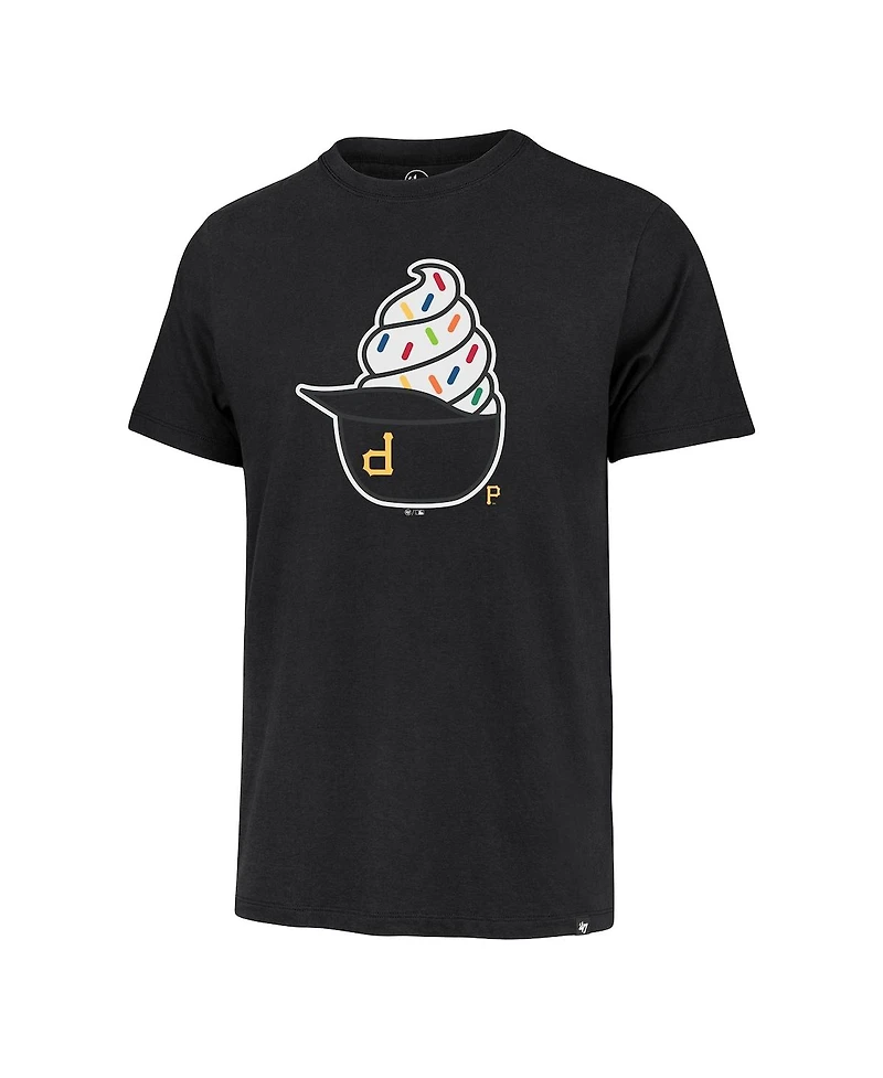 '47 Brand Men's Black Pittsburgh Pirates Ice Cream Helmet Franklin T-Shirt