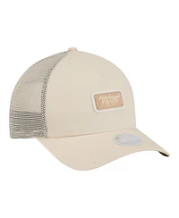 New Era Women's Light Beige Pittsburgh Pirates Tonal Patch 9FORTY M-Crown A-Frame Trucker Adjustable Hat
