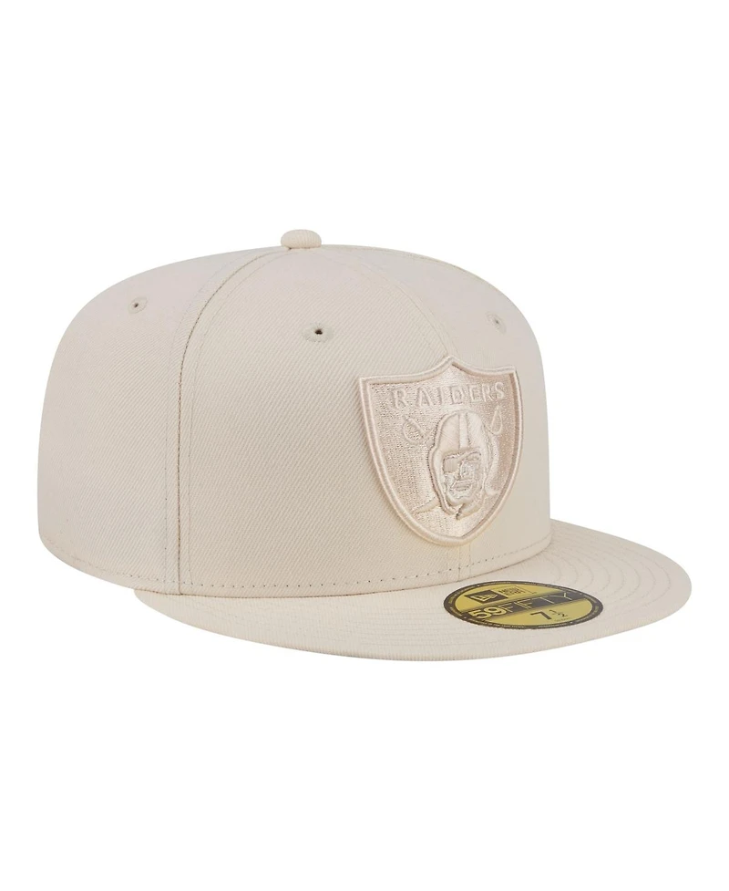 New Era Men's Cream Las Vegas Raiders Color Pack 59FIFTY Fitted Hat
