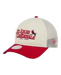 New Era Women's Light Beige/Red St. Louis Cardinals Retro 9FORTY M-Crown A-Frame Trucker Adjustable Hat