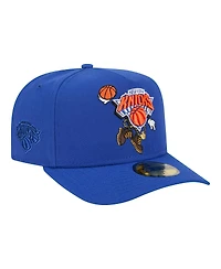 New Era Men's Blue York Knicks Injection Cartoon Logo A-Frame 59FIFTY Fitted Hat