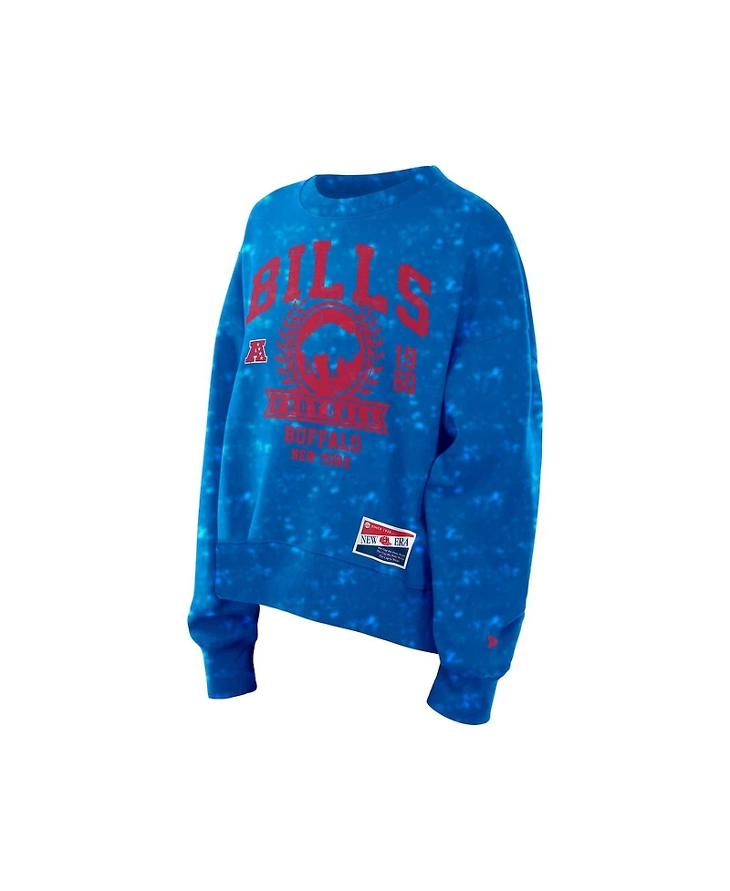 New Era Women's Royal Buffalo Bills Throwback Oversized Boxy Sweatshirt