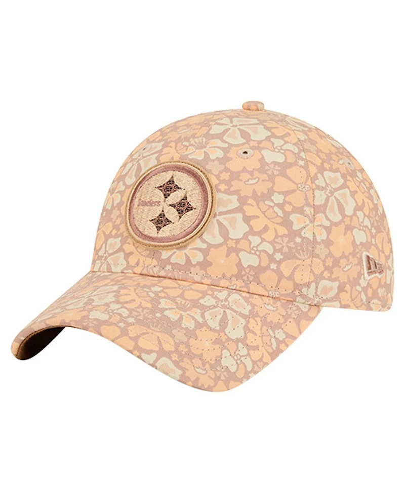 New Era Women's Tan Pittsburgh Steelers Floral 9TWENTY Adjustable Hat
