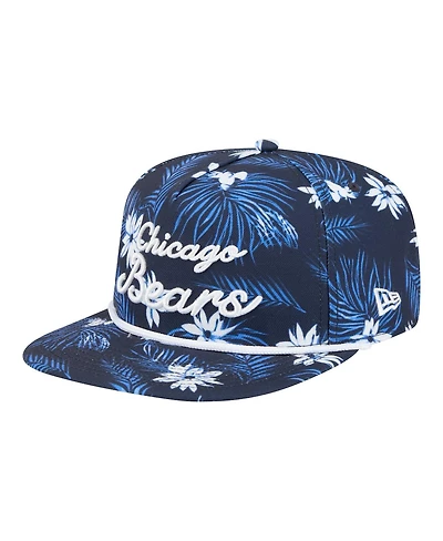 New Era Men's Navy Chicago Bears Palm Print A-Frame 9FIFTY Snapback Hat