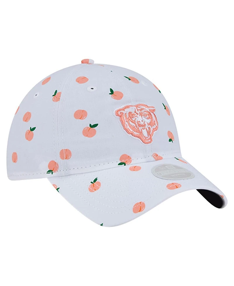 New Era Women's White Chicago Bears Fruit Pattern 9TWENTY Adjustable Hat