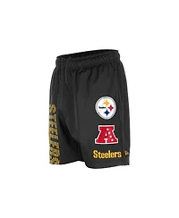 New Era Men's Black Pittsburgh Steelers Match Shorts