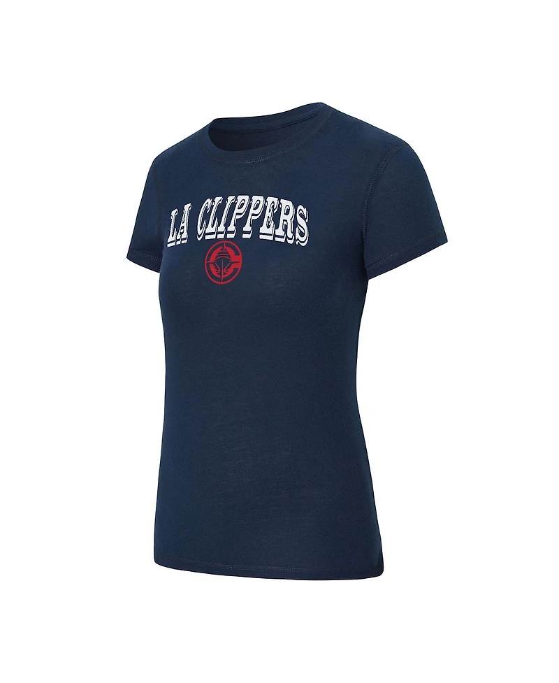 Concepts Sport Women's Navy/Red La Clippers Avondale T-Shirt and Pants Flannel Pj Set