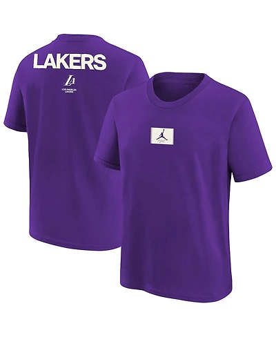 Jordan Big Boys and Girls Purple Los Angeles Lakers Courtside Statement 85 T-Shirt