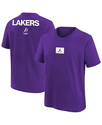 Jordan Big Boys and Girls Purple Los Angeles Lakers Courtside Statement 85 T-Shirt
