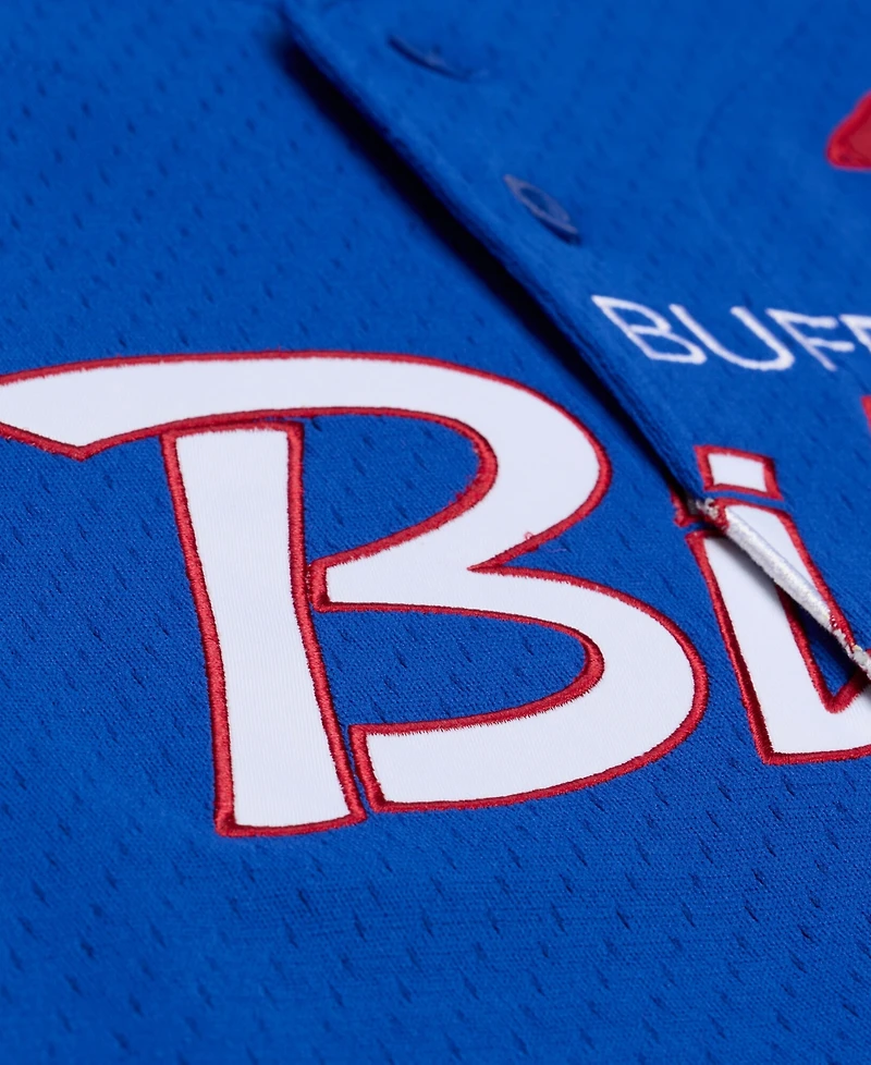 Mitchell & Ness Men's Royal Buffalo Bills Head Coach Mesh Full-Button Fashion Jersey