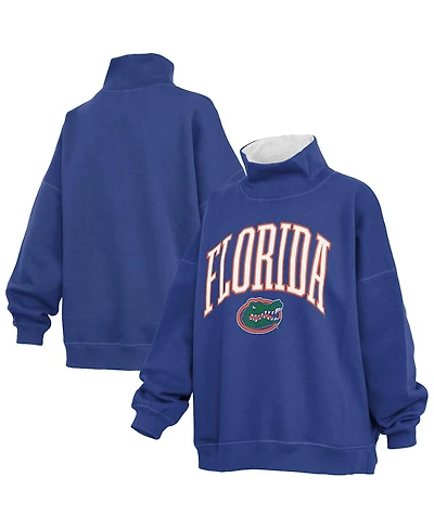 Pressbox Women's Royal Florida Gators Oversized Mock Neck Sweatshirt