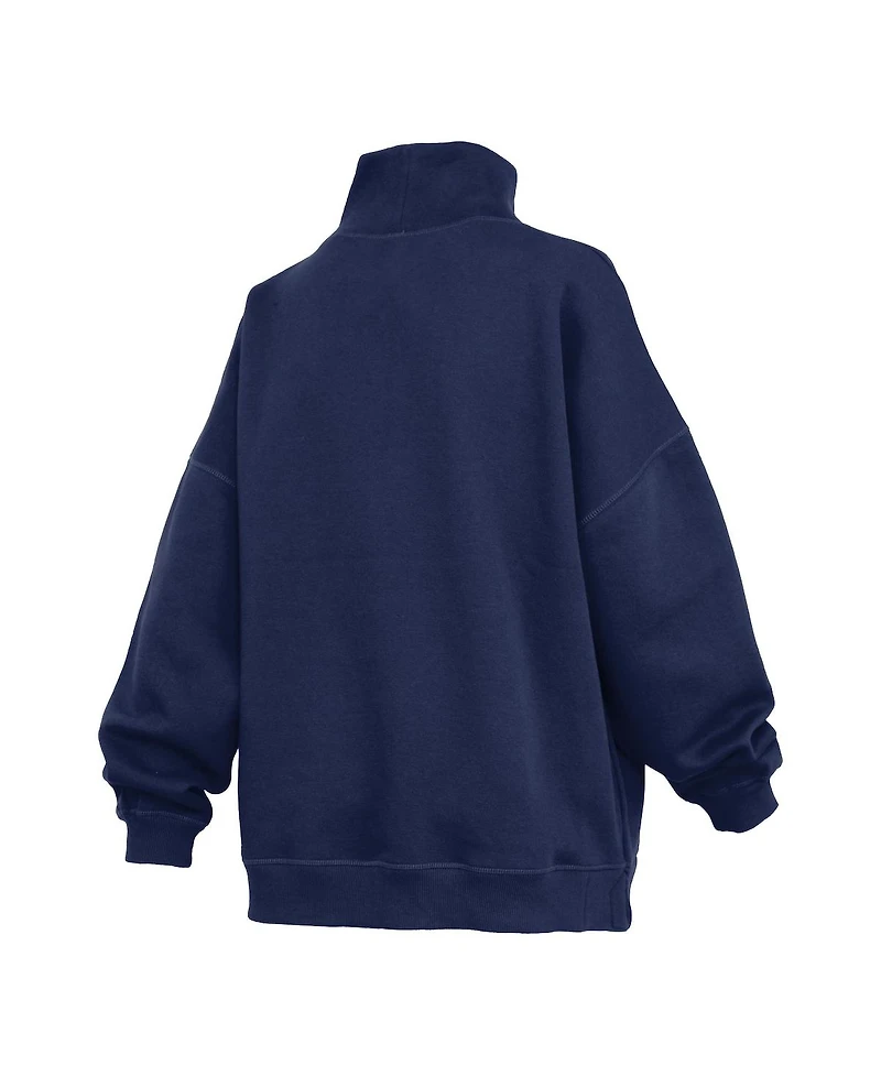 Pressbox Women's Navy Penn State Nittany Lions Oversized Mock Neck Sweatshirt