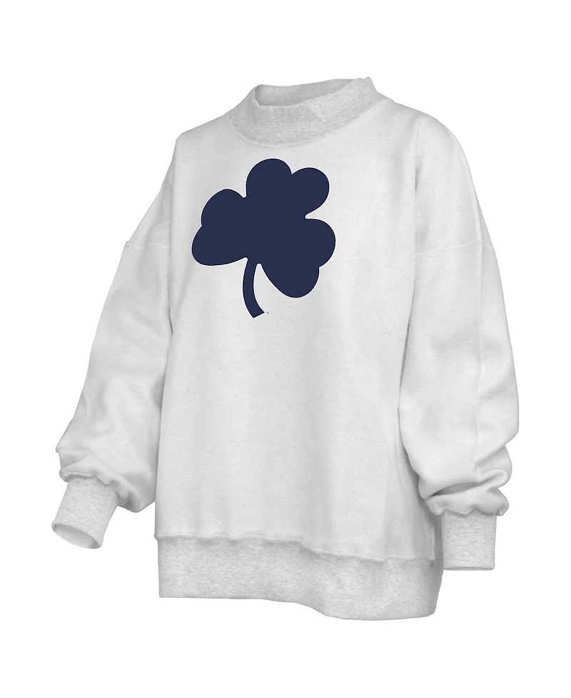 Pressbox Women's Heather Gray Notre Dame Fighting Irish Reversible Sweatshirt
