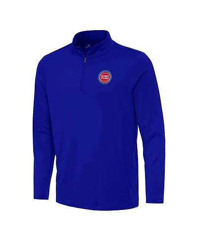 Antigua Men's Blue Detroit Pistons Reprocess Quarter-Zip Top