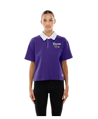 New Era Women's Purple Baltimore Ravens Throwback Boxy Cropped Polo Shirt