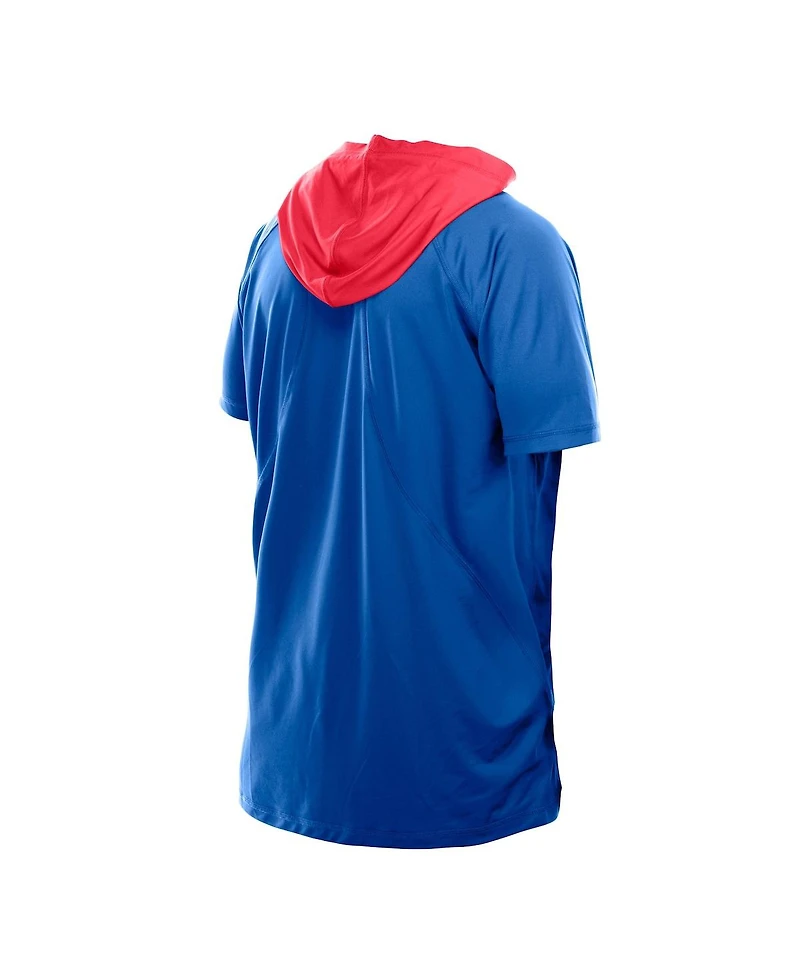 New Era Men's Royal York Giants Combine Authentic Hooded Raglan Short-Sleeve T-Shirt