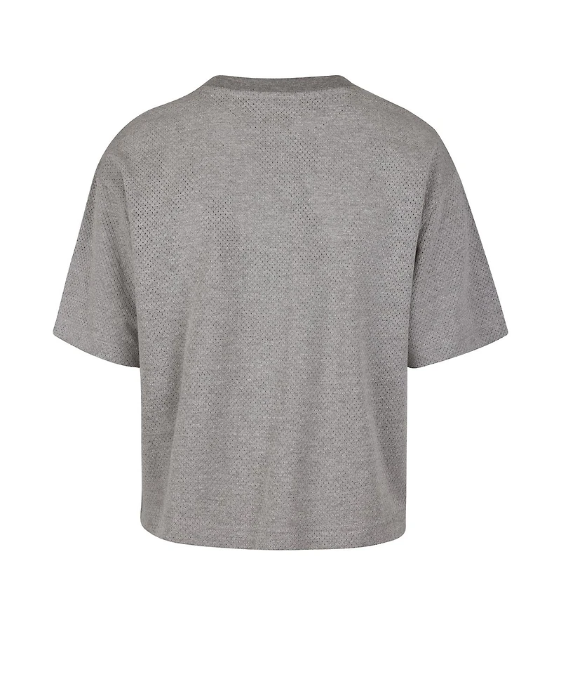 '47 Brand Women's Gray Phoenix Suns Pivot Drop Needle Cropped T-Shirt