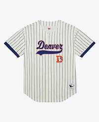 Mitchell & Ness Men's John Elway Cream Denver Broncos Name Number Mesh Fashion Jersey