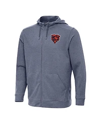 Antigua Men's Heather Navy Chicago Bears Effortless Full-Zip Hoodie
