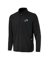 Antigua Men's Black Detroit Lions Perilous Quarter-Zip Pullover Top
