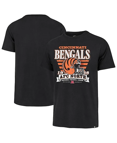'47 Brand Men's Black Cincinnati Bengals Stripe Splash Franklin Throwback T-Shirt