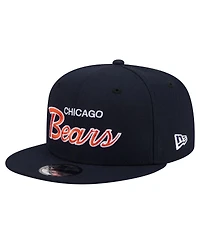 New Era Men's Navy Chicago Bears Core Team Script 9FIFTY Snapback Hat