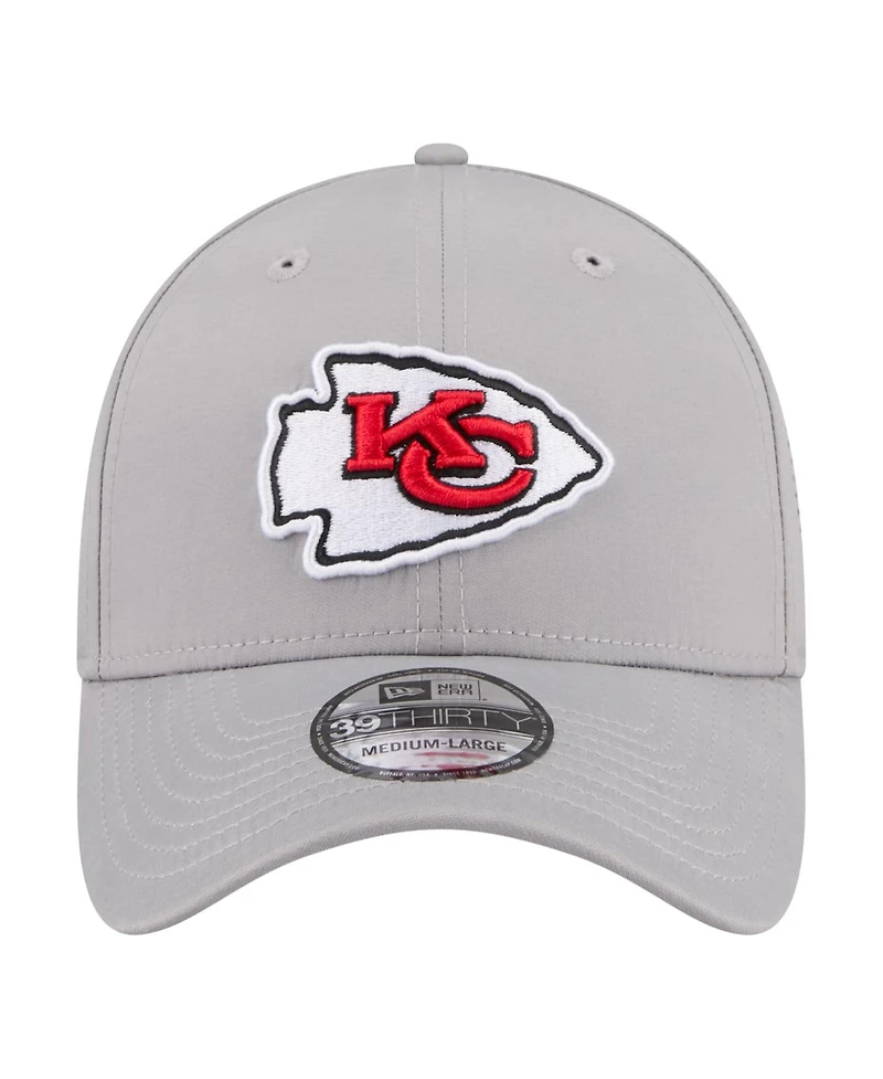 New Era Men's Gray Kansas City Chiefs Perforated 39THIRTY Flex Hat