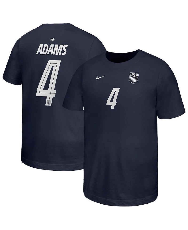 Nike Big Boys and Girls Tyler Adams Navy Usmnt Away Player Name Number T-Shirt