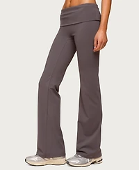 Edikted Women's Oriane Foldover Flared Leggings