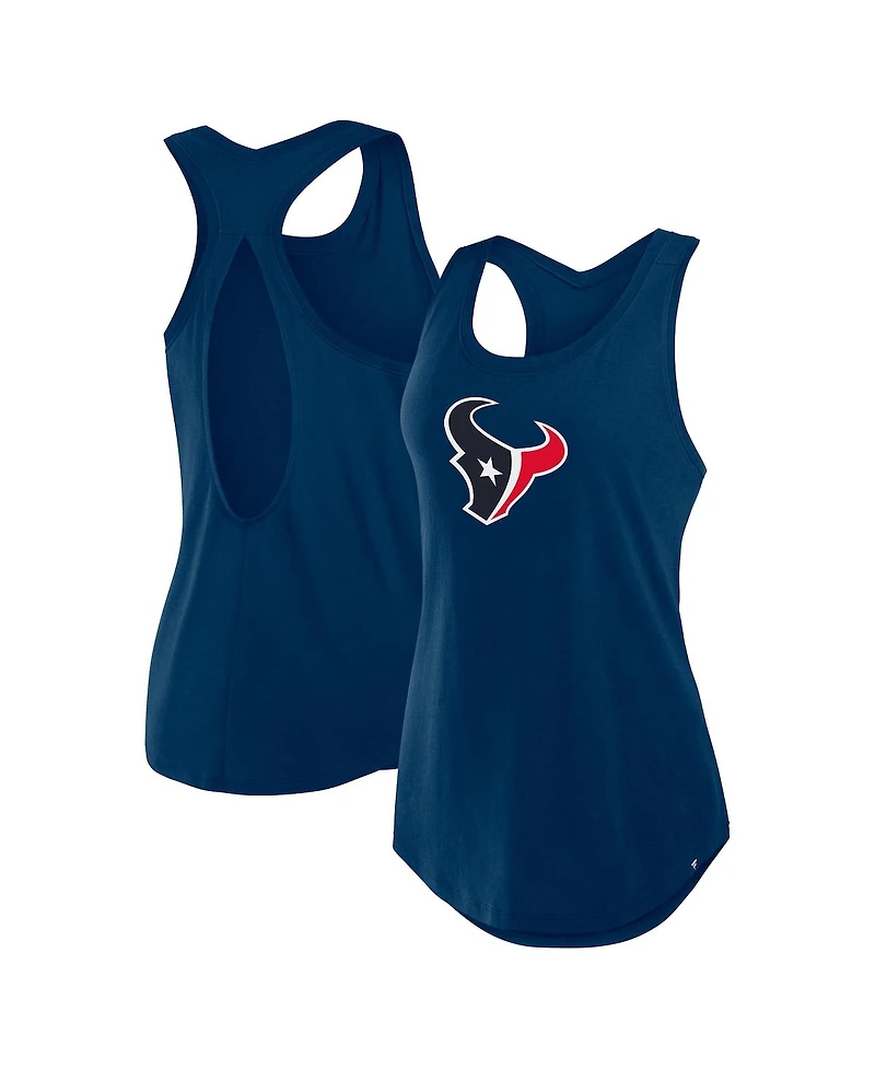 Fanatics Women's Navy Houston Texans Iron Fan Tank Top