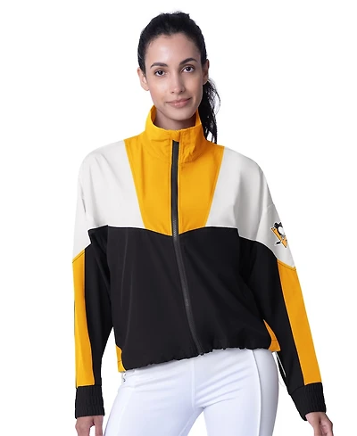 Msx By Michael Strahan Women's Black/Gold Pittsburgh Penguins Tessa Full-Zip Jacket