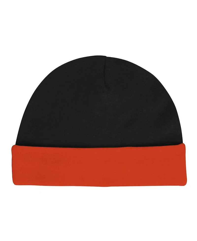 Outerstuff Baby Boys and Girls 2- Piece Cincinnati Bengals Dynamic Duo Bodysuit Bib Knit Hat Set