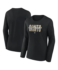 Logo Athletic Women's Black New Orleans Saints Grip Long Sleeve T-Shirt
