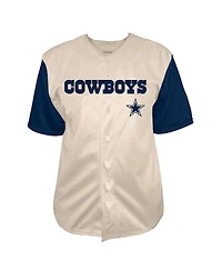 Fanatics Men's CeeDee Lamb Cream Dallas Cowboys Big Tall Baseball Button-Up Shirt