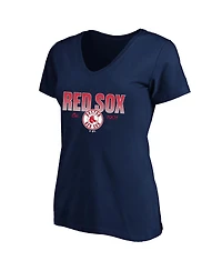 Fanatics Women's Navy Boston Red Sox Plus Wordmark V-Neck T-Shirt