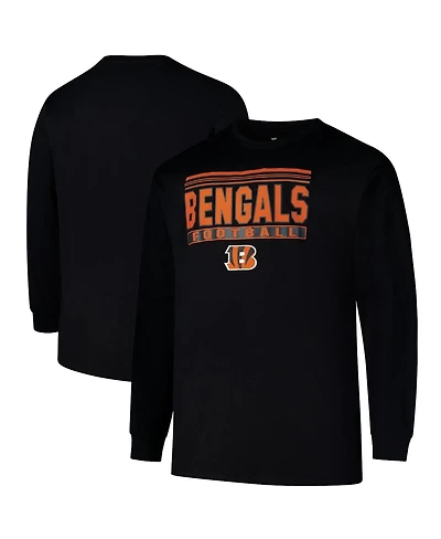 Fanatics Men's Black Cincinnati Bengals Big Tall Pop Long Sleeve T-Shirt