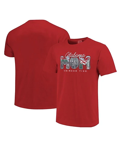 Image One Women's Crimson Alabama Crimson Tide Comfort Colors Campus Drawing Mom T-Shirt