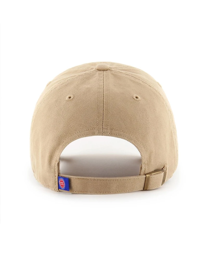 '47 Brand Men's Khaki Detroit Pistons Logo Clean Up Adjustable Hat